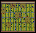 Map of the puzzle room with displayed tiles under roofs